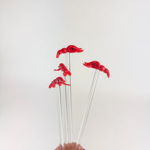 Load image into Gallery viewer, Set of 4 Glass Lobster Swizzle Sticks
