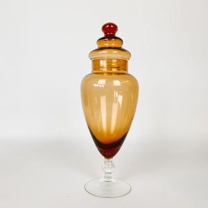 Amber Empoli Style Glass Apothecary Stasher